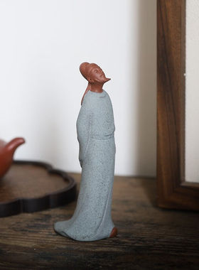 fw李白雕像古代人物陶瓷雕塑家居装饰工艺品客厅办公室书房桌面摆