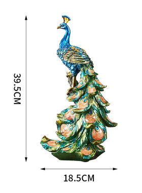 柒夏欧式家居饰品孔雀摆件创意客厅酒柜工艺品摆设新房软装饰品孔