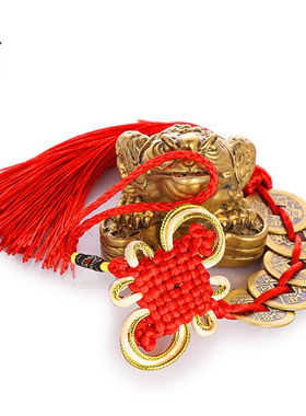 天御阁纯铜金蟾蜍招财摆件三足三脚元宝金蝉工艺品客厅玄关办公室