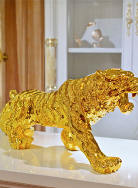 礼赫家饰装饰品摆件老虎摆件工艺品汽车家居客厅摆设开业礼品酒柜