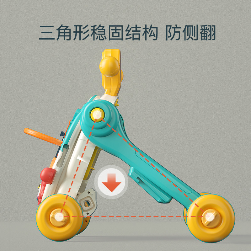防o型腿多功能防侧翻宝宝2学步车 皇儿母婴手推学步玩具