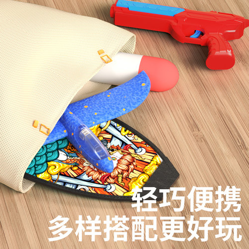 儿童户外发光春游露营玩具弹射风筝枪滑行手持泡沫飞机火箭小男孩 - 图1
