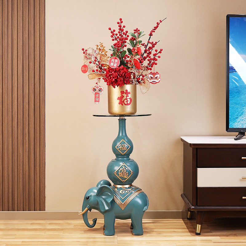 葫芦大象落地摆件电视柜两边大型乔迁新居礼品客厅装饰品玄关收纳