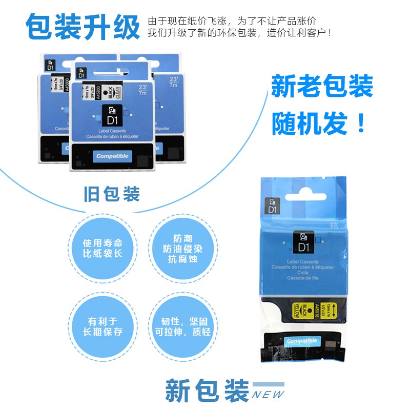 适用DYMO达美D1标签机色带12mm9/19/24PNP LM-280打印纸带兼容佳博H05/H12/F16/PE-D12艾力生PT-E100/PT-E200-图2