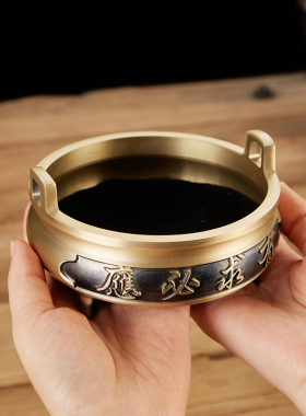 黄铜线香盘香炉送葫芦防火棉