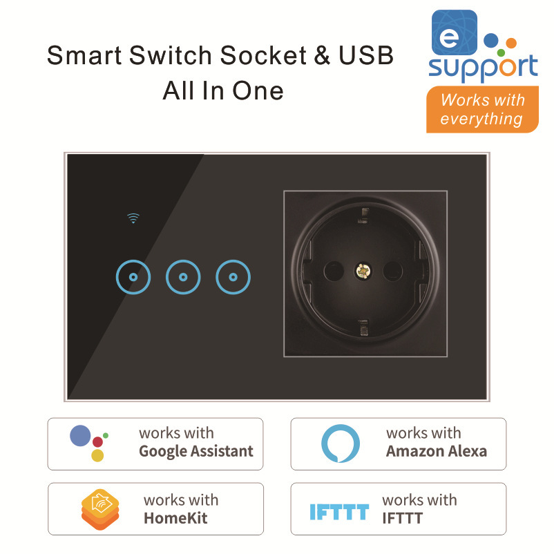146双三孔147插座开关TUYA涂鸦WIFI开关13A 15A欧美英澳规120万用-图0