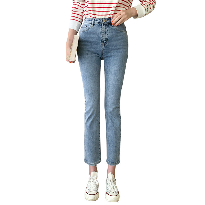 jeep烟管直筒高腰百搭秋冬季牛仔裤 jeepspirit女装牛仔裤