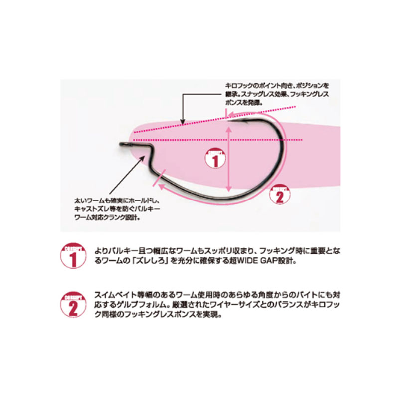 日本DECOY胜一WORM25宽腹曲柄钩德州软饵软虫土豆无铅路亚钩单钩 - 图2