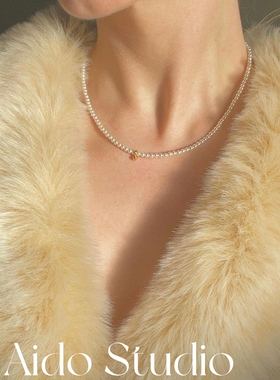 钟楚曦同款纯银天然珍珠锁骨链