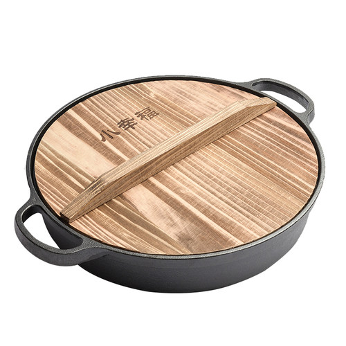 铸铁平底锅不粘锅无油烟厚铁锅煎锅无涂层烙饼锅燃气灶电磁炉通用 - 图3