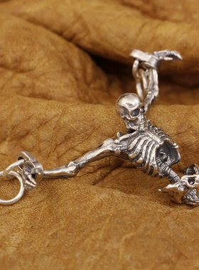 男士925银半身骨架囚徒吊坠