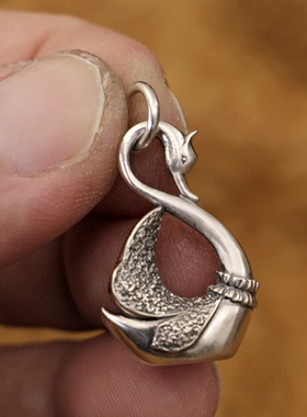 男女通用925银天鹅吊坠