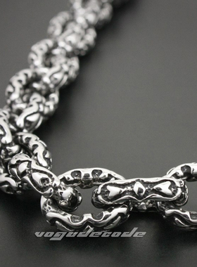 摇滚风心心相印钛钢手链包邮