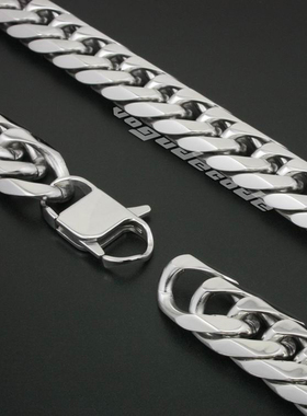 银色时尚风男士钛钢项链饰品包邮