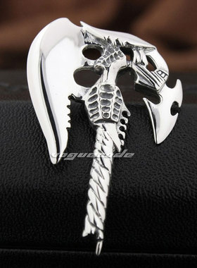 复古斧头男士纯银饰品异形吊坠