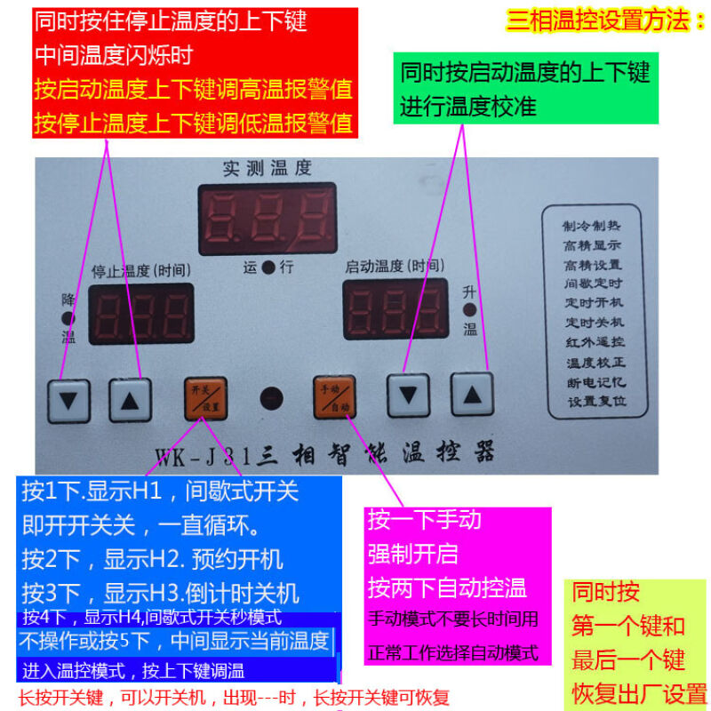 洺恒崇高精10KW三相380V温度控制器大棚养殖风机水泵电泵温控仪大 - 图0