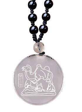 集雅轩宋韶光大师2026马年吉祥物生肖属猴健行万里白水晶吊坠礼品