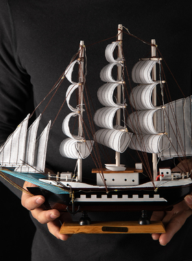 帆船模型开学季一帆风顺家居客厅装饰品摆件酒柜玄关书架桌面现货