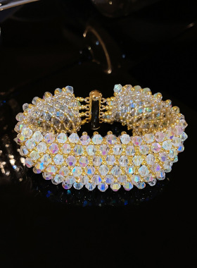 bling闪耀水晶珠多层约会项链女 气质时尚百搭轻奢高级感珍珠项饰