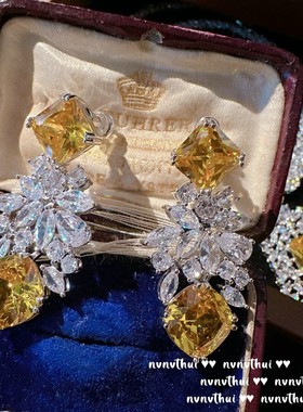 法式奢华气质复古宫廷风锆石项链时尚高级感轻奢名媛晚宴耳环套装