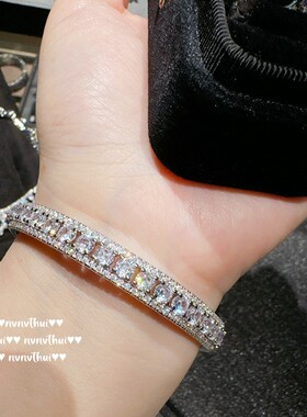 意大利时尚气质满钻星星耀眼手镯 镀18K金璀璨满天星锆石名媛戒指