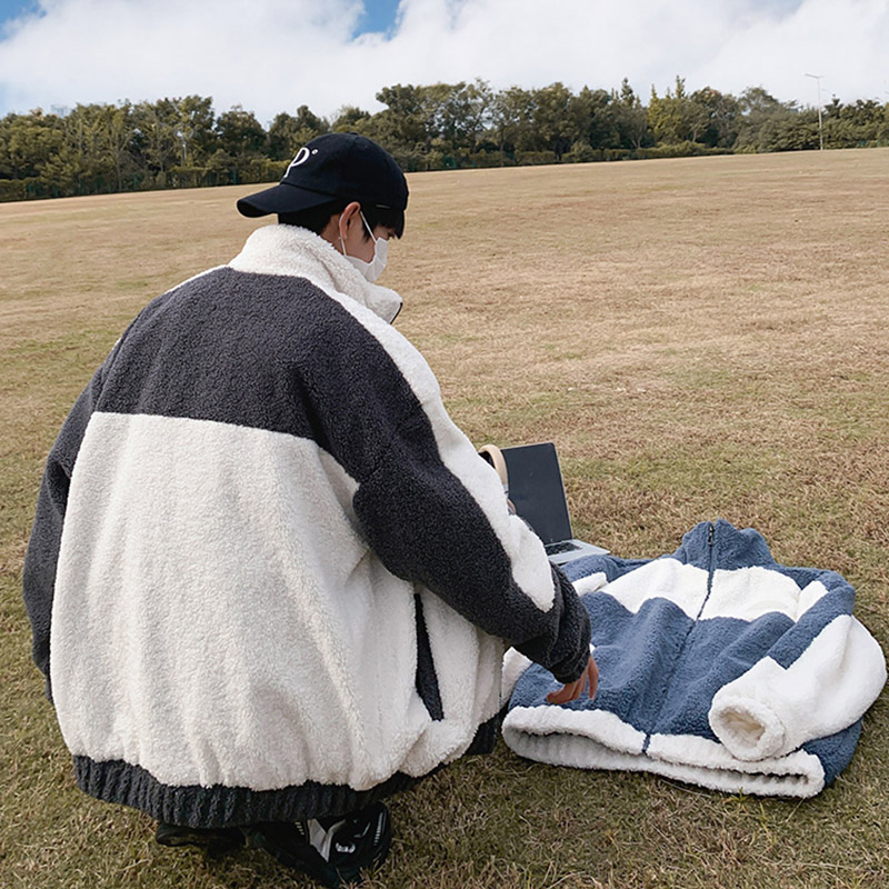 棉衣男士羊羔绒加厚外套冬季摇粒加绒棉袄潮流宽松秋冬装羽绒棉服