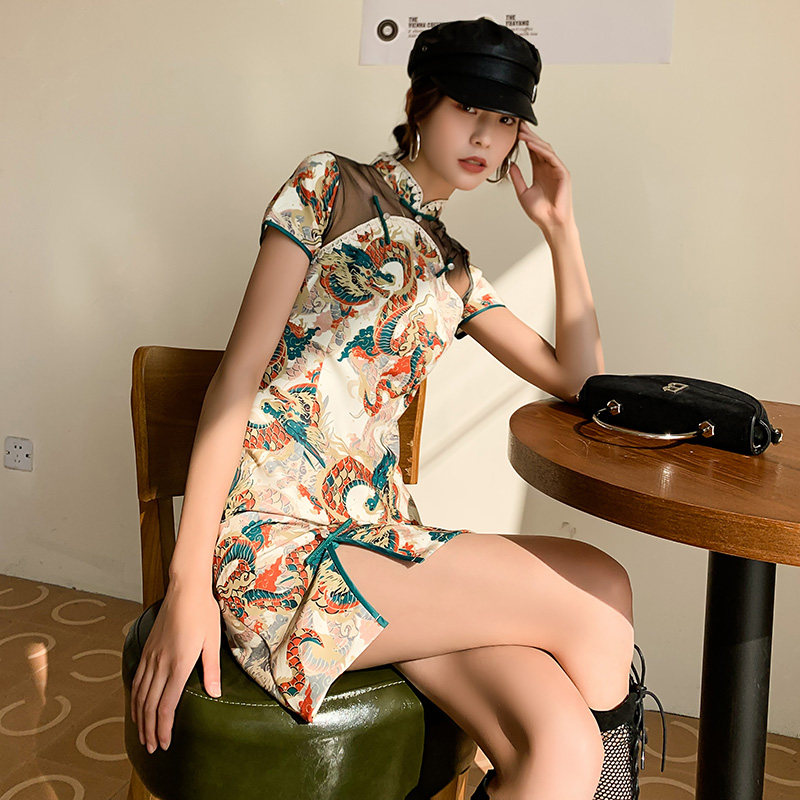 少女旗袍复古国潮中国风短款连衣裙 惜淑旗袍