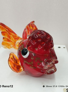 淄博琉璃琉璃工艺品摆件金鱼桌面客厅鱼缸水族造景装饰