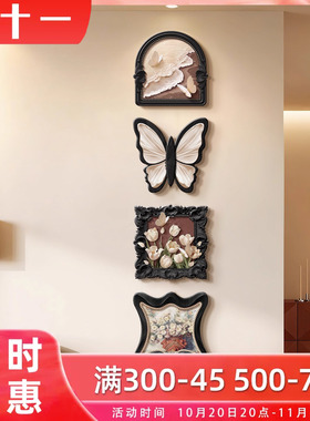 kc中古风法式复古玫瑰玄关装饰画