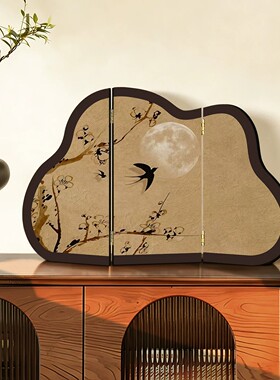 中古风雅韵小屏风装饰画新中式画