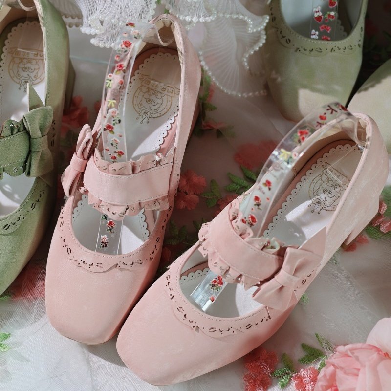 【海蒂庄园】秋田原创Lolita鞋中跟高跟圆头可爱少女蝴蝶lo鞋单鞋,淘宝优惠券,粉丝福利购,淘宝优惠卷