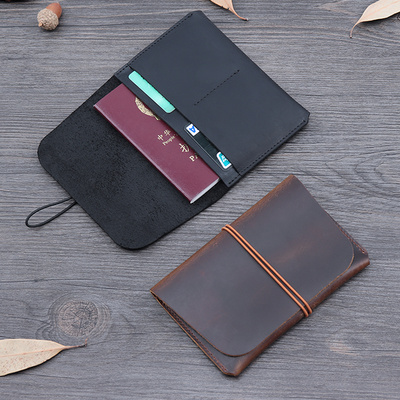 Lớp đầu tiên của hộ chiếu da crazy Horse leather retro handmade nam và nữ gói hộ chiếu đa chức năng mới - Túi thông tin xác thực