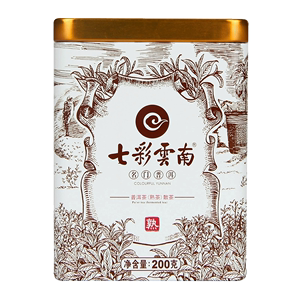 七彩云南 庆沣祥 普洱茶熟茶散茶 名门普洱散装 茶叶200g铁罐装