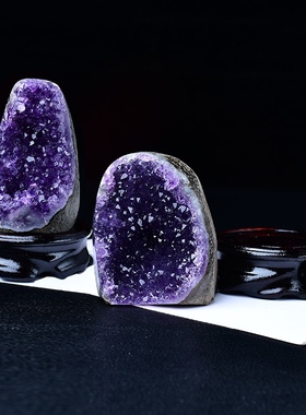 乌拉圭天然紫晶洞办公室水晶洞小紫水晶摆件奇石原石紫晶簇紫金洞