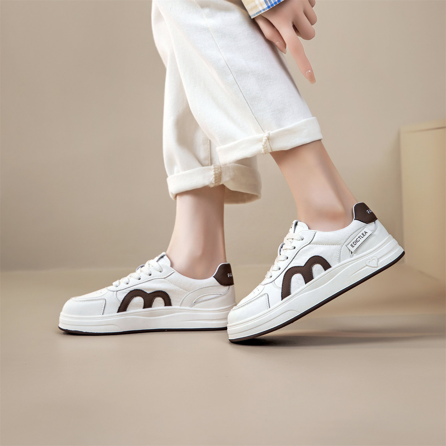 外贸工厂特价2026真皮平底小白鞋女春季学生休闲厚底单鞋舒适板鞋,淘宝优惠券,粉丝福利购,淘宝优惠卷