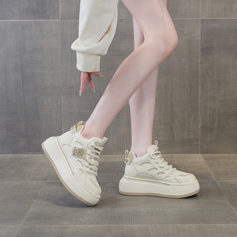 外贸尾货特价真皮厚底老爹鞋女秋冬百搭松糕休闲小白鞋加绒棉鞋潮,淘宝优惠券,粉丝福利购,淘宝优惠卷