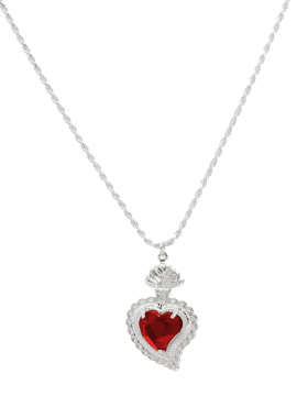 银色爱心项链原创设计时尚个性