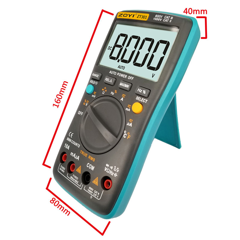 众仪电测数字高精度防烧维修万用表 zoyi万用表