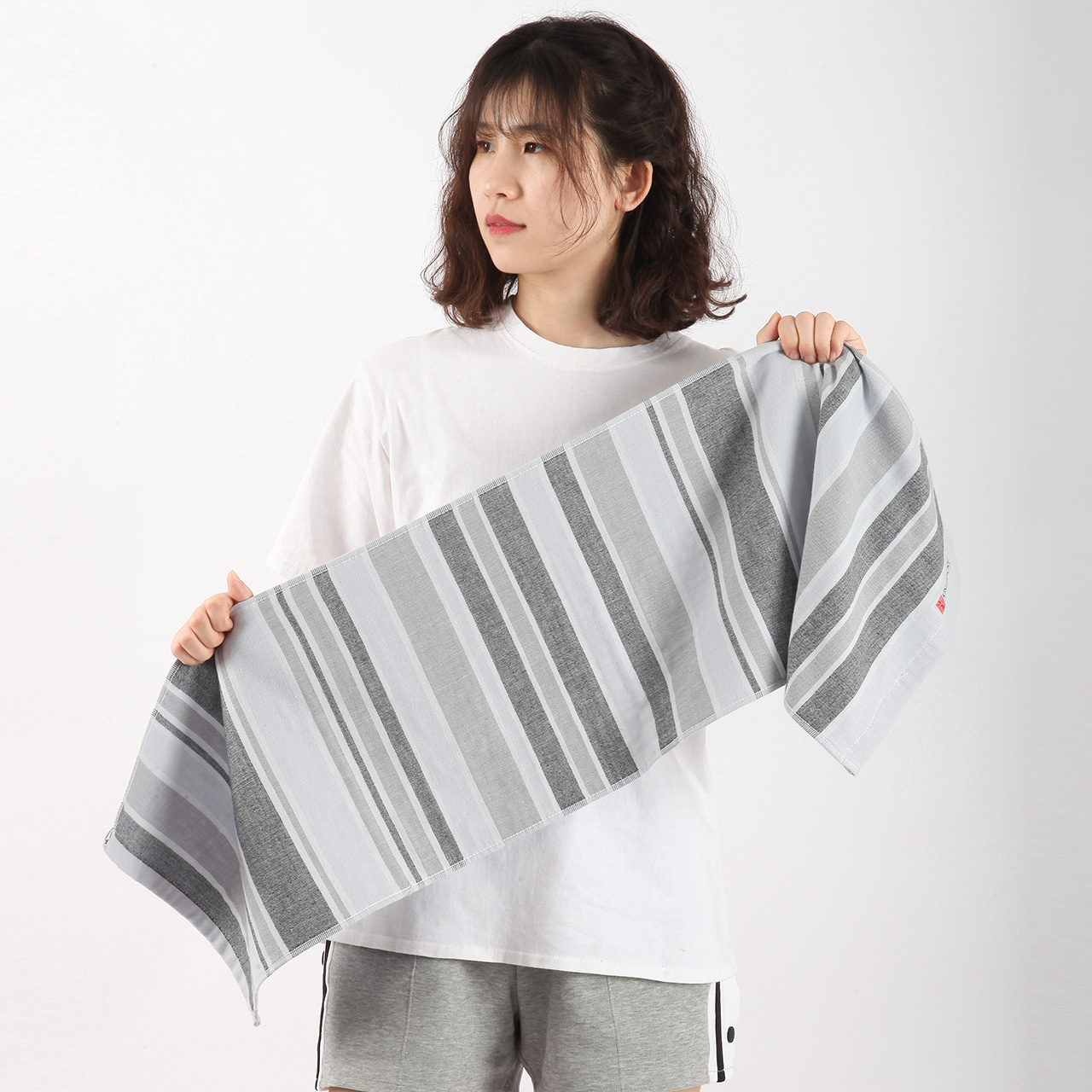 金号运动毛巾加长A类纯棉AB双层速干纱布加大面巾搓澡巾跑步瑜伽 - 图1