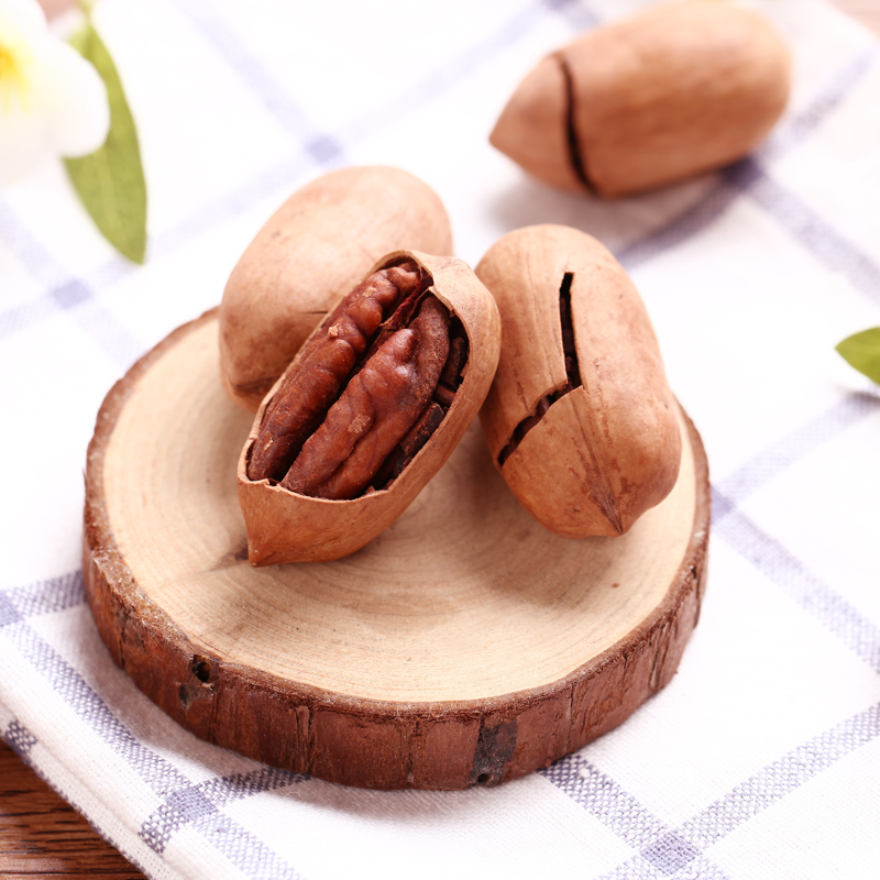 洛森果旗舰店洛森果碧根果奶香味长寿果坚果炒货山核桃净重500g散装年货干果1