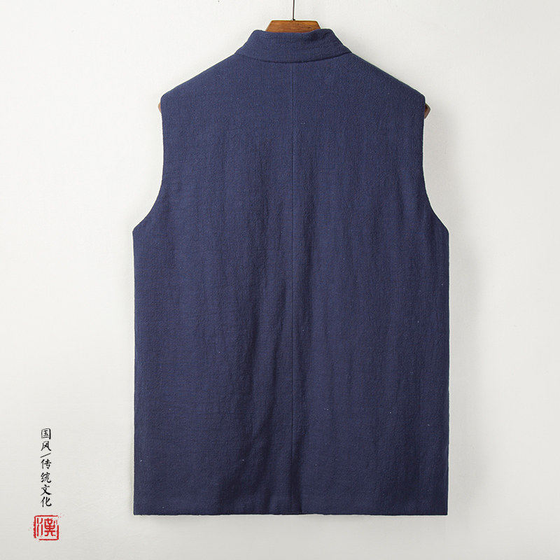 盘扣马甲加厚男士棉麻唐装背心马褂袄子复古影视民国冬装棉衣坎肩,淘宝优惠券,粉丝福利购,淘宝优惠卷