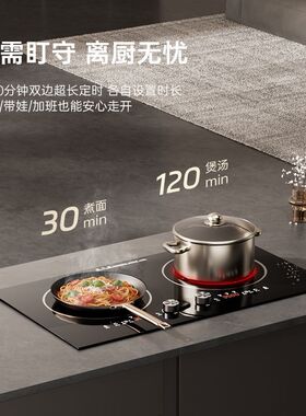 南极人 无极旋钮4400W大功率猛火家用双头电磁炉电陶灶嵌入式
