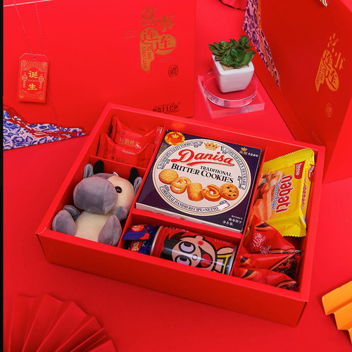 麟儿颂宝宝出生满月百日宴周岁喜饼十岁生日伴手礼回礼喜蛋礼盒 - 图1