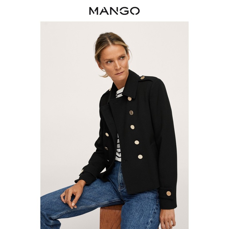 mango 2021秋冬新款双排扣翻领夹克 MANGO短外套
