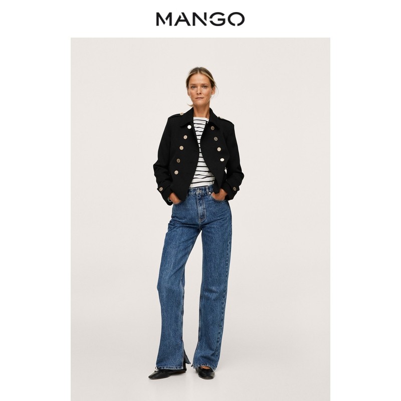 mango 2021秋冬新款双排扣翻领夹克 MANGO短外套