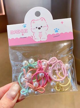 儿童银色蝴蝶结皮筋发圈