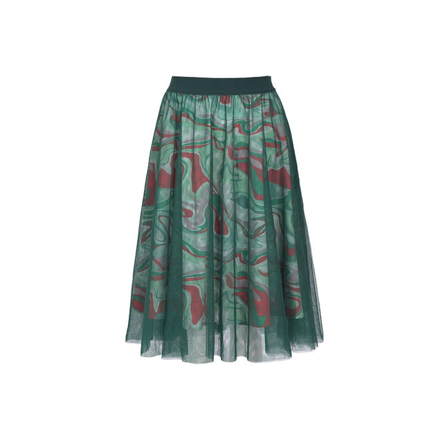 Baisi BCVOGA retro style mesh tutu skirt 2024 autumn new art abstract pleated skirt for women