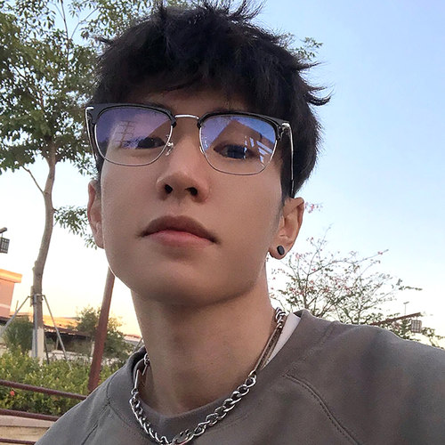 半框近视眼镜框男款可配度数镜片眉线框斯文配防蓝光眼睛痞帅眼镜 - 图1