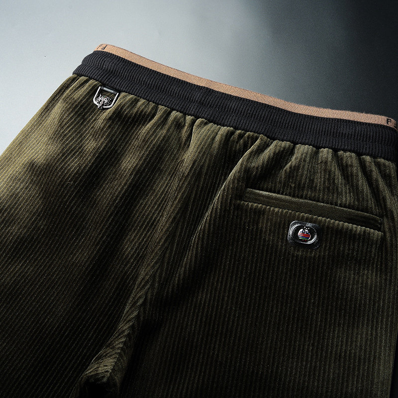 加厚男裤灯芯绒休闲裤男加绒条纹裤秋冬男裤大码宽松AEMAPE男裤潮,淘宝优惠券,粉丝福利购,淘宝优惠卷