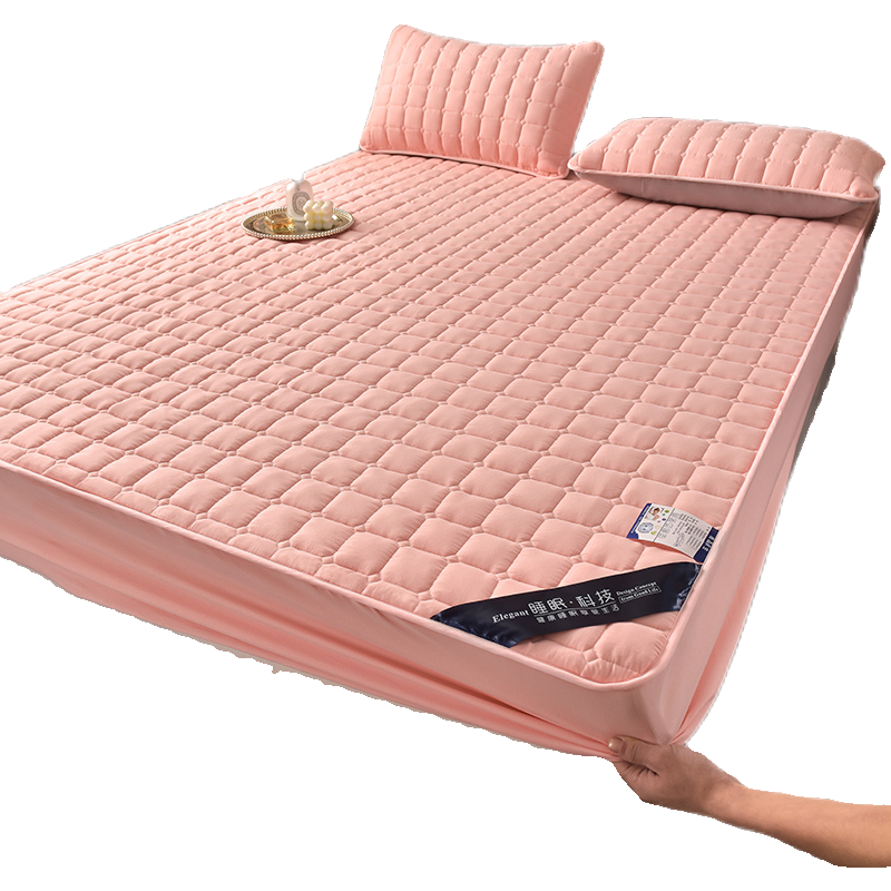A类纯色夹棉床笠席梦思保护垫防滑固定床垫套加厚全包防尘罩四季,淘宝优惠券,粉丝福利购,淘宝优惠卷